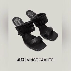 Vince Camuto Black Woven Strap Heels